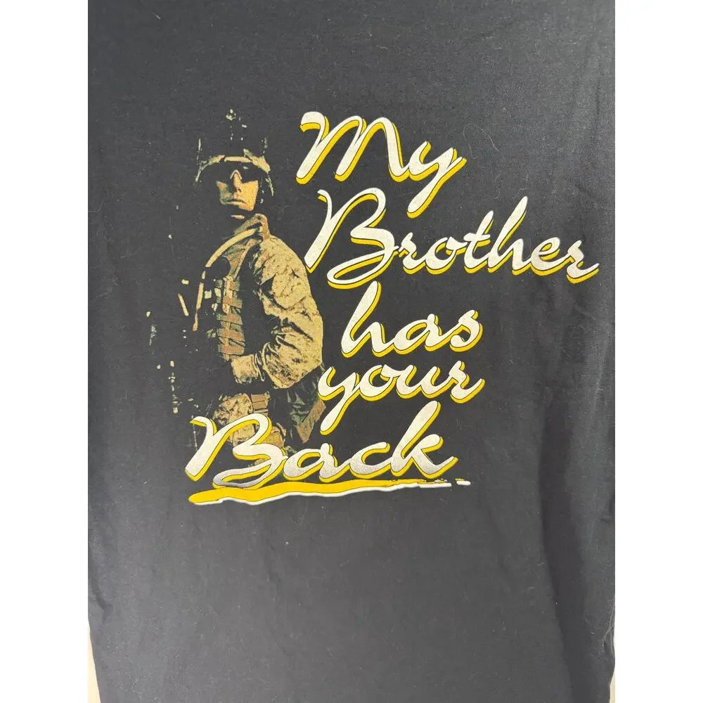 Frontline Apparel USMC Marines T-Shirt Large Black No Need To Worry America